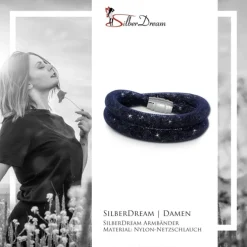 SilberDream Glitzerarmband Minikristalle blaugrau Doppelarmband Damen SDA051B0