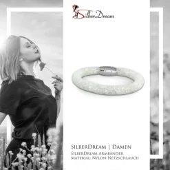 SilberDream Glitzerarmband Minikristalle weiß 20cm Armband Damen SDA050W0