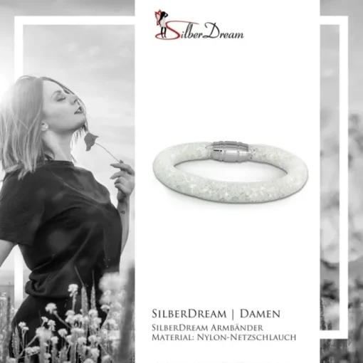 SilberDream Glitzerarmband Minikristalle weiß 20cm Armband Damen SDA050W0