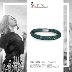 SilberDream Glitzerarmband Minikristalle grün 20cm Armband Damen SDA050G0