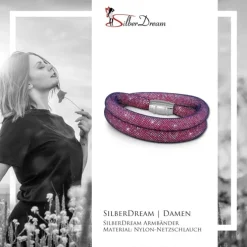 SilberDream Glitzerarmband Minikristalle flieder Doppelarmband Damen SDA051V9