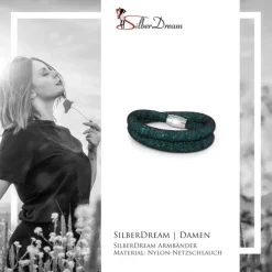 SilberDream Glitzerarmband Minikristalle grün Doppelarmband Damen SDA051G9
