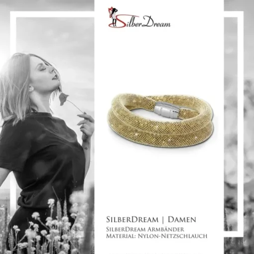 SilberDream Glitzerarmband Minikristalle goldfarbenen Doppelarmband SDA051Y0