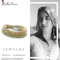 SilberDream Glitzerarmband Minikristalle goldfarbenen Doppelarmband SDA051Y0