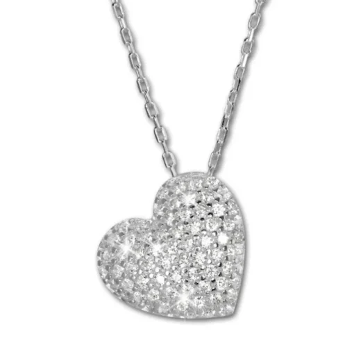 SilberDream Halskette mit Anhänger Herz Zirkonia 44,5cm 925er Silber SDK4986W