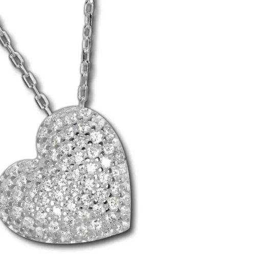 SilberDream Halskette mit Anhänger Herz Zirkonia 44,5cm 925er Silber SDK4986W