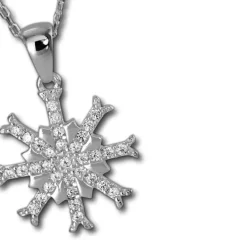 SilberDream Halskette mit Anhänger Schneeflocke weiß 44,5cm 925 Silber SDK4981W