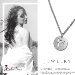 SilberDream Halskette mit Anhänger Zaubernde Fee 925er Silber Kette SDK29442J