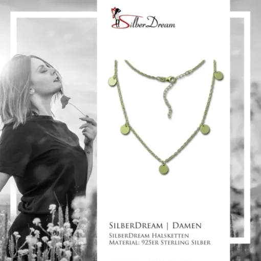 SilberDream Halskette Orient 925er Sterling Silber vergoldet Kette SDK29538Y