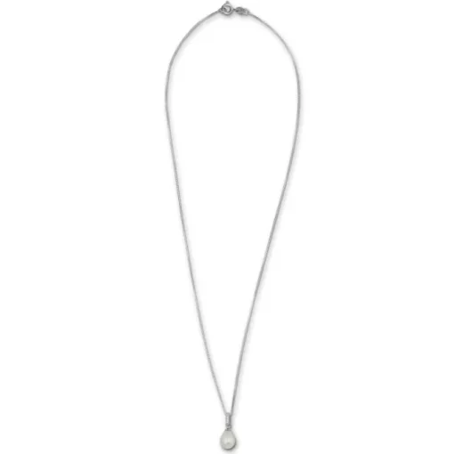SilberDream Halskette Süßwasser Perle weiß Zirkonias 925 Silber Damen SDK1508W