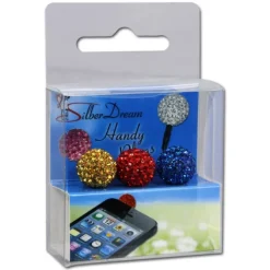 SilberDream Handystecker Shamballa 3 Glitzerkugeln gelb,rot,blau GST15