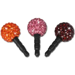 SilberDream Handystecker Shamballa 3 Glitzerkugeln orange,rosa,rot GST13