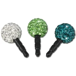 SilberDream Handystecker Shamballa 3 Glitzerkugeln weiß,grün,türkis GST12