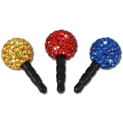 SilberDream Handystecker Shamballa 3 Glitzerkugeln gelb,rot,blau GST15