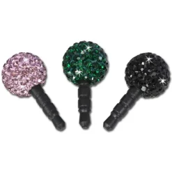 SilberDream Handystecker Shamballa 3 Glitzerkugeln flieder,grün,schwarz GST16