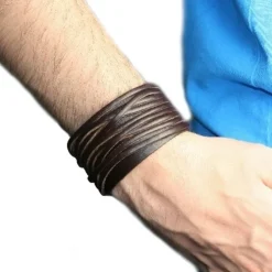 SilberDream Herren Leder Armband braun Lederarmband LA2248B