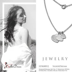 SilberDream Kette 3 Herzen 925er Sterling Silber 45cm Halskette SDK8001J