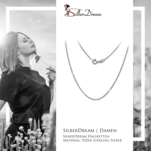 SilberDream Kette Anker diamantiert 925er Silber 50cm Damen Halskette SDK28950J