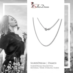 SilberDream Kette Anker diamantiert 925er Silber 45cm Damen Halskette SDK28945J