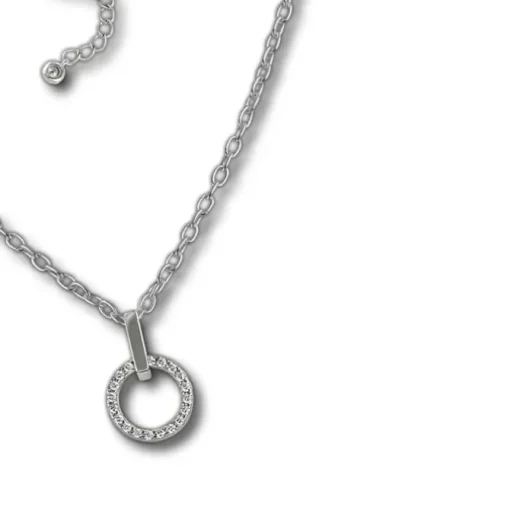 SilberDream Kette Circle Zirkonia weiß 925 Silber 42-45cm Halskette GSK410W