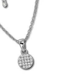 SilberDream Kette Circle Zirkonia weiß 925er Silber 42-45cm Halskette GSK403W