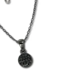 SilberDream Kette Circle Zirkonia schwarz 925er Silber 42-45cm Halskette GSK403S