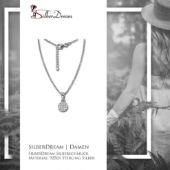 SilberDream Kette Circle Zirkonia weiß 925er Silber 42-45cm Halskette GSK403W