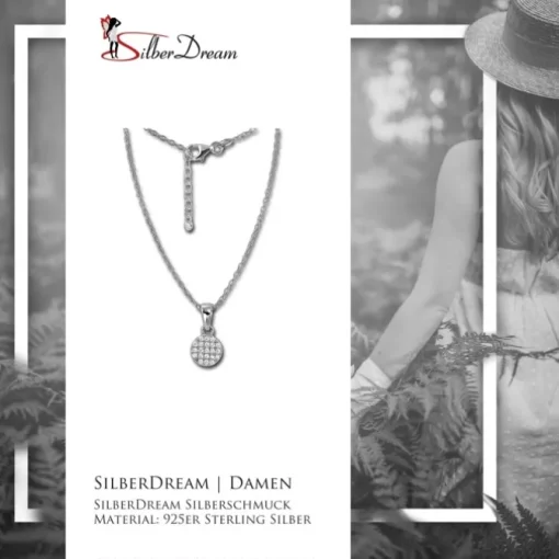 SilberDream Kette Circle Zirkonia weiß 925er Silber 42-45cm Halskette GSK403W