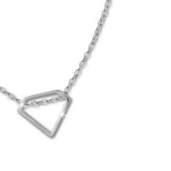 SilberDream Kette Diamant-Form 925er Sterling Silber 46cm Halskette SDK8011J