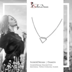 SilberDream Kette Diamant-Form 925er Sterling Silber 46cm Halskette SDK8011J