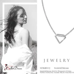 SilberDream Kette Diamant-Form 925er Sterling Silber 46cm Halskette SDK8011J