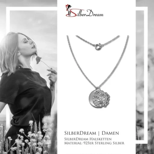 SilberDream Kette Doppel Plakette 925 Silber 45 cm SDK8003J