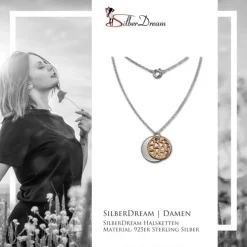 SilberDream Kette Doppel Plakette rose vergoldet 925 Silber 45cm SDK8004E