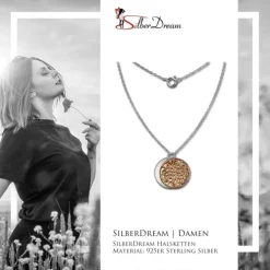 SilberDream Kette Doppel Plakette rose vergoldet 925 Silber 45 cm SDK8002E