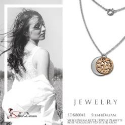 SilberDream Kette Doppel Plakette rose vergoldet 925 Silber 45cm SDK8004E