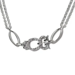 SilberDream Kette Eule Zirkonia weiß 925er Silber 44cm Halskette SDK424W