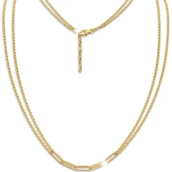SilberDream Kette Fantasie 925 Silber vergoldet Damen 45cm + 3cm SDKK0045Y