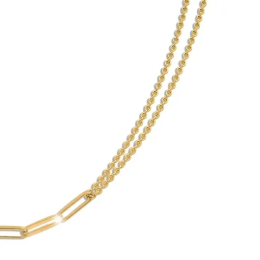 SilberDream Kette Fantasie 925 Silber vergoldet Damen 45cm + 3cm SDKK0045Y