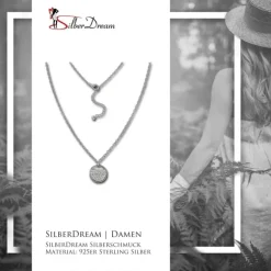 SilberDream Kette Glamour Zirkonia weiß 925 Silber 42-45cm Halskette GSK412W