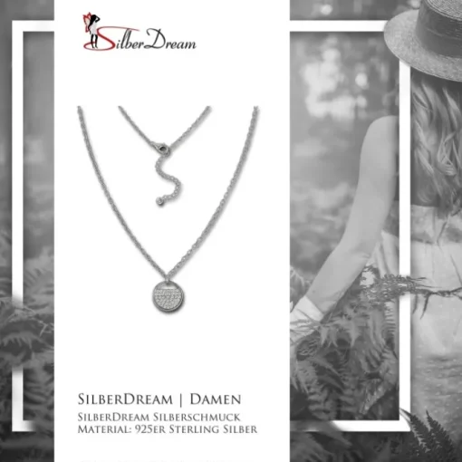 SilberDream Kette Glamour Zirkonia weiß 925 Silber 42-45cm Halskette GSK412W