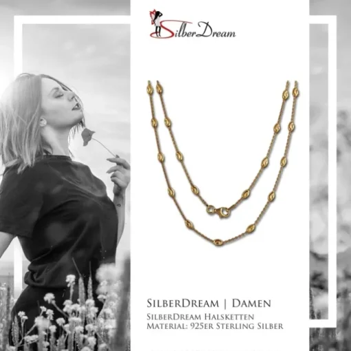 SilberDream Kette Glamour vergoldet 925 Silber 45cm Damen Kette SDK26245Y