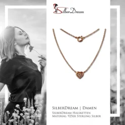 SilberDream Kette Herz rose 925er Sterling Silber 45cm Halskette SDK8009E