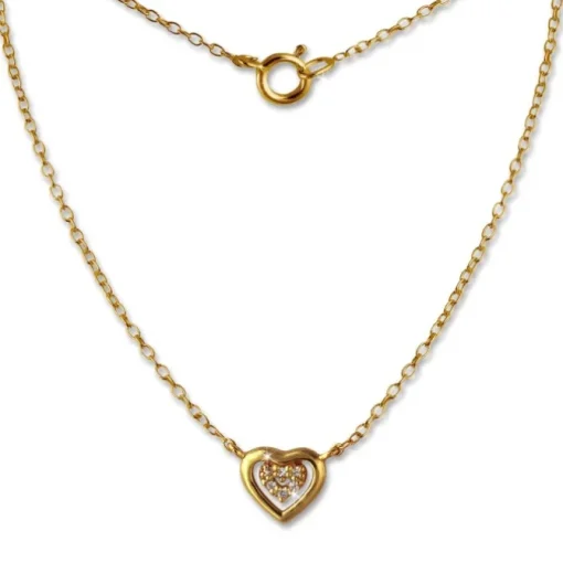 SilberDream Kette Herz vergoldet 925er Sterling Silber 45cm Halskette SDK8009Y