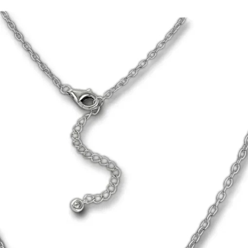 SilberDream Kette Herzen Zirkonia weiß 925 Silber 42-44cm Halskette GSK409W