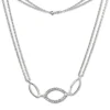 SilberDream Kette Oval Zirkonia weiß 925er Silber 45cm Halskette SDK425W