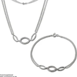 SilberDream Kette Oval Zirkonia weiß 925er Silber 45cm Halskette SDK425W