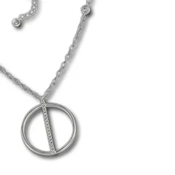 SilberDream Kette Rund Zirkonia weiß 925 Silber 42-45cm Halskette GSK413W