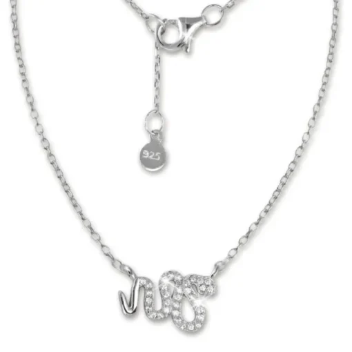 SilberDream Kette Schlange Zirkonia weiß 925er Silber 41-44cm Halskette GSK400W