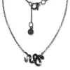 SilberDream Kette Schlange Zirkonia schwarz 925 Silber 41-44cm Halskette GSK400S