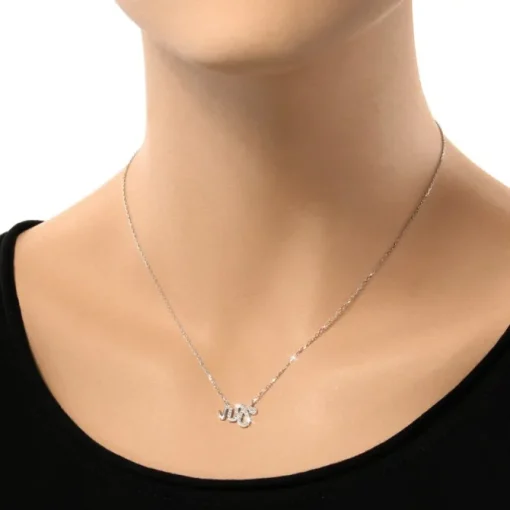 SilberDream Kette Schlange Zirkonia weiß 925er Silber 41-44cm Halskette GSK400W